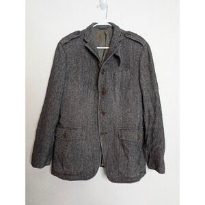 Banana Republic Blazer Mens 40RS Tailored Fit Wool Military Epaulette Jacket